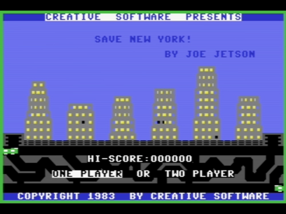 Title Screen of Save New York for Commodore 64